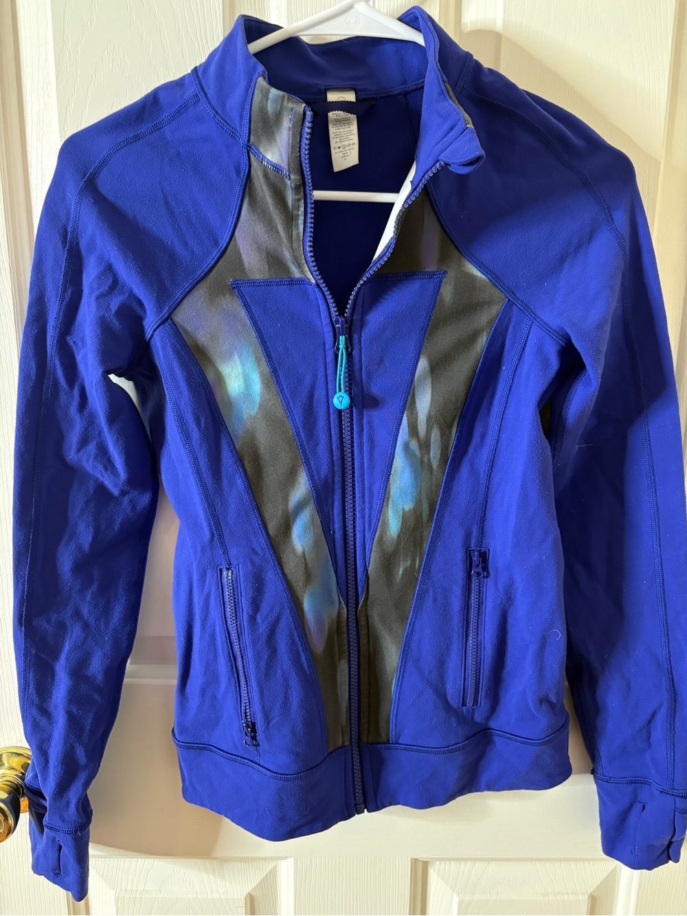 Ivivva Lululemon Royal Blue Athletic Full Zip with Logo on Chest